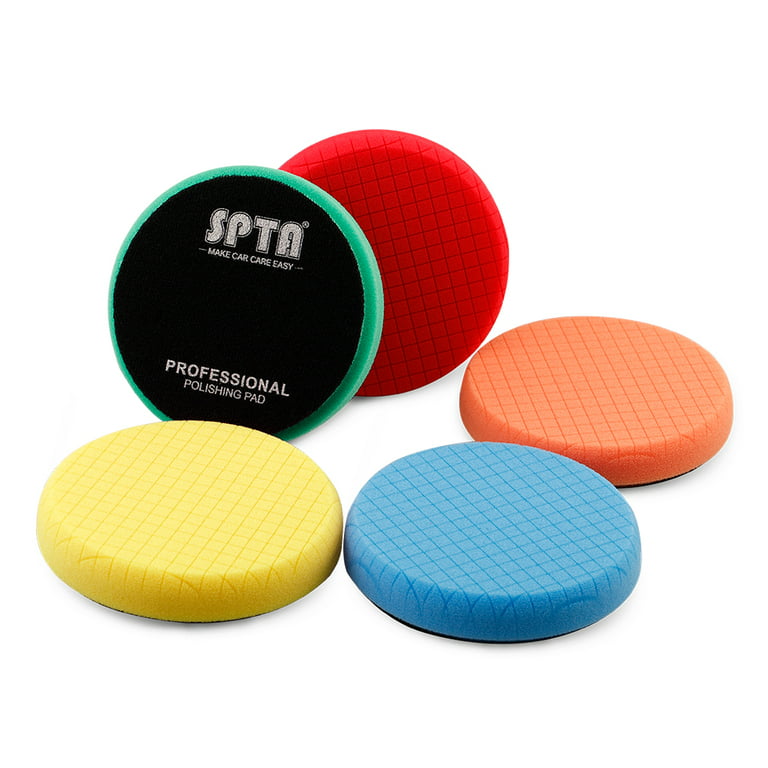SPTA Buffing Polishing Pads, 5Pc 7.5 Inch Face for 7 Inch Backing Plate,  Compound Buffing Sponge Pads Cutting Polishing Pad Kit for Car Buffer