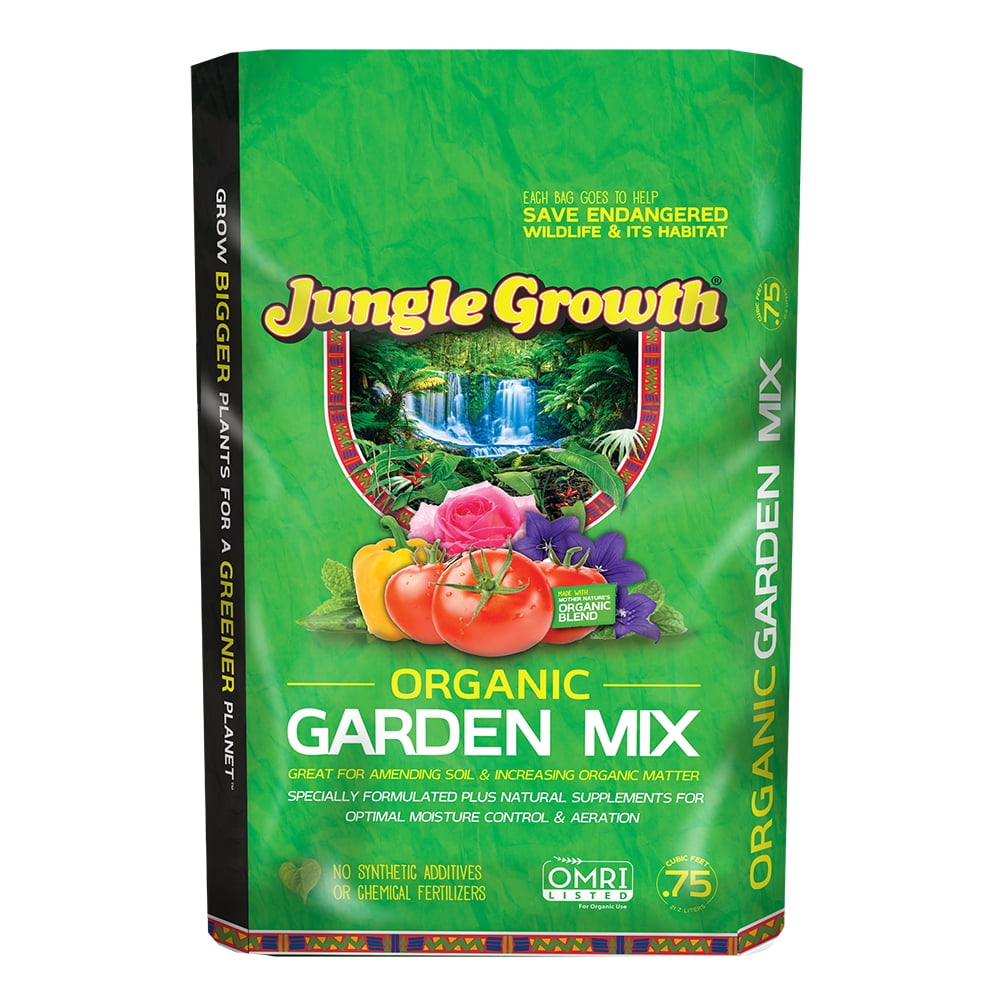 0.75 Cubic feet Jungle Growth Organic Garden Mix Premium Soil Walmart