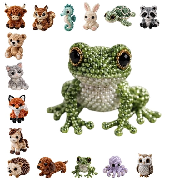 Win s Way DIY Animal Beading Kit for Adults and Teens, 3D Bead Craft Animal Set with Instructions, Cute Handmade Arts and Crafts Kit for , Owl, Turtle, 1pc