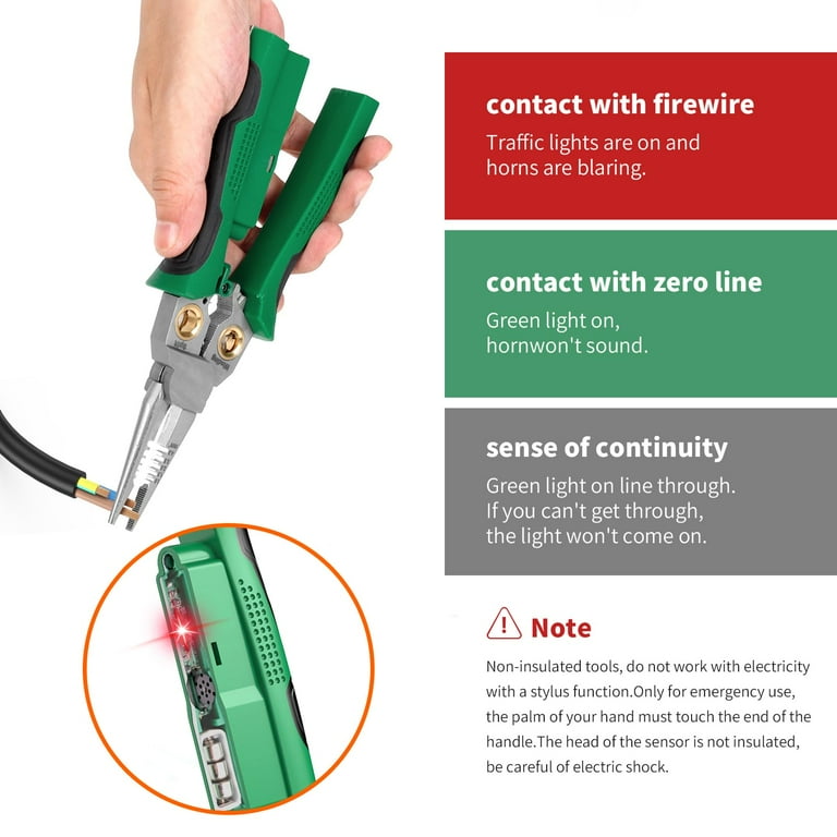 GADO Wire Stripper Twister with Electricity Measurement Function 8in1 Wire Stripping Pliers for Cutting and Pulling Wires Cable Scissors for Scraping and Pressing Wires with Voltage Test C30