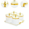 thumbnail image 6 of Fancyes Dry Fruit Tray with Lid Appetizer Serving Plate with Tray Sealed Sugar Jars Snack Candy Dish for Room Home Nut 4 grids, 6 of 8