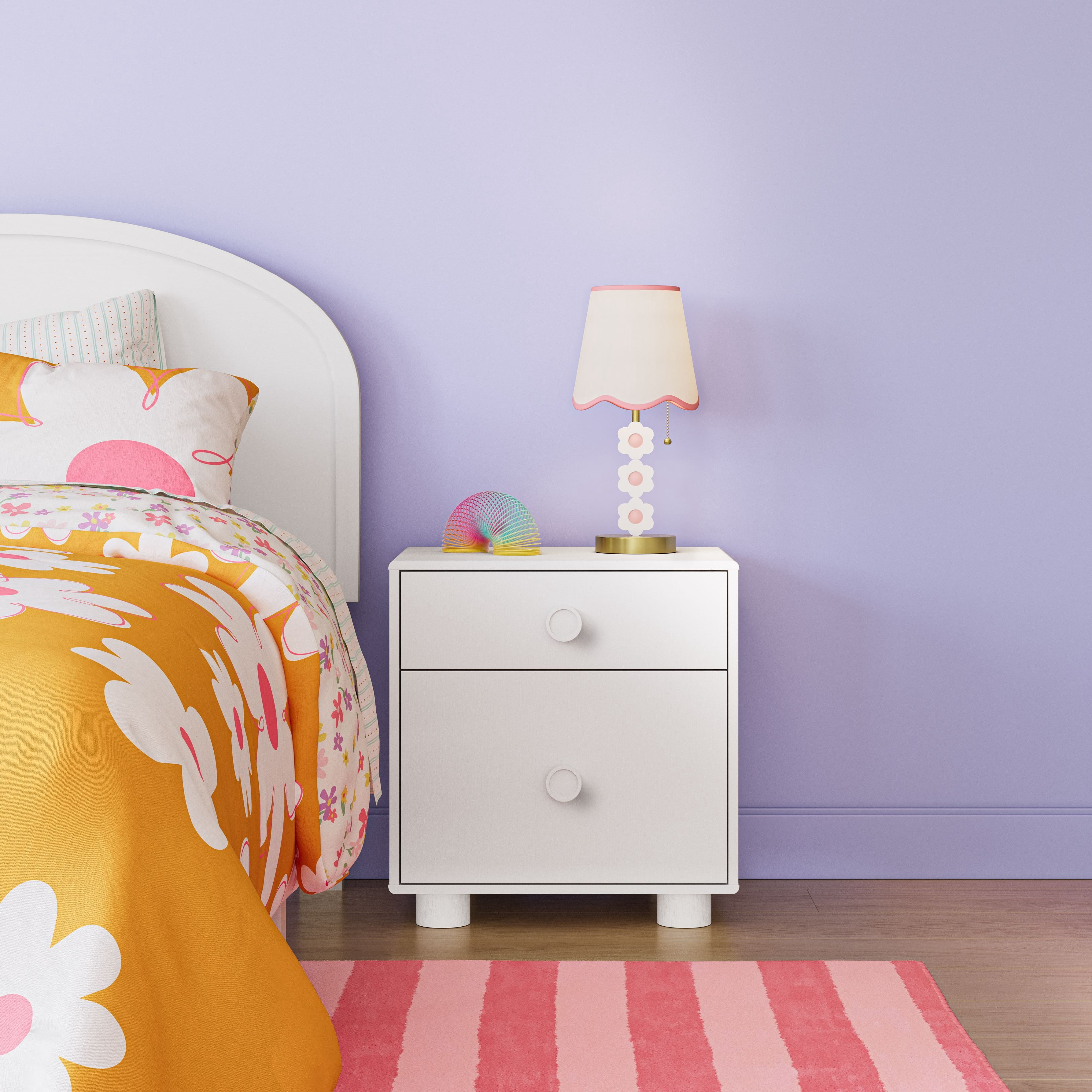 Mainstays Kids Two Drawer Nightstand, White