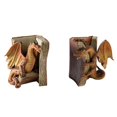 thumbnail image 1 of Fighting Dragon Bookends Resin Decorative Bookend Statues Desktop Ornament, 1 of 5