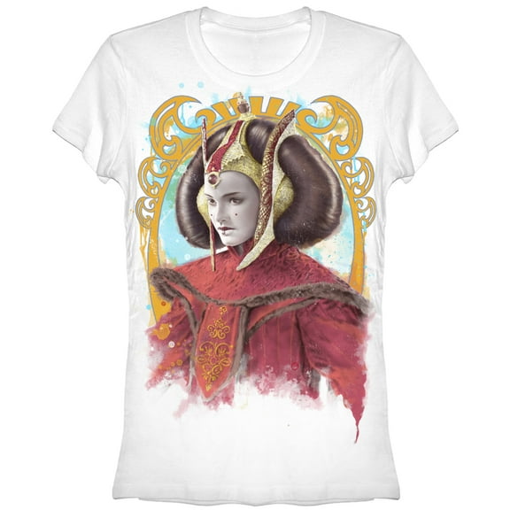 Junior's Star Wars Queen Amidala Graphic Tee White X Large