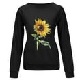 thumbnail image 3 of Kayannuo Tee Loose Blouse Sunflower Floral Graphic Print Round Neck Long Sleeve Ladies Tops and Blouses Casual Winter Womens Casual Tops Ladies Sunflower Print Sweatshirt Blouse Tee Sweater, 3 of 5