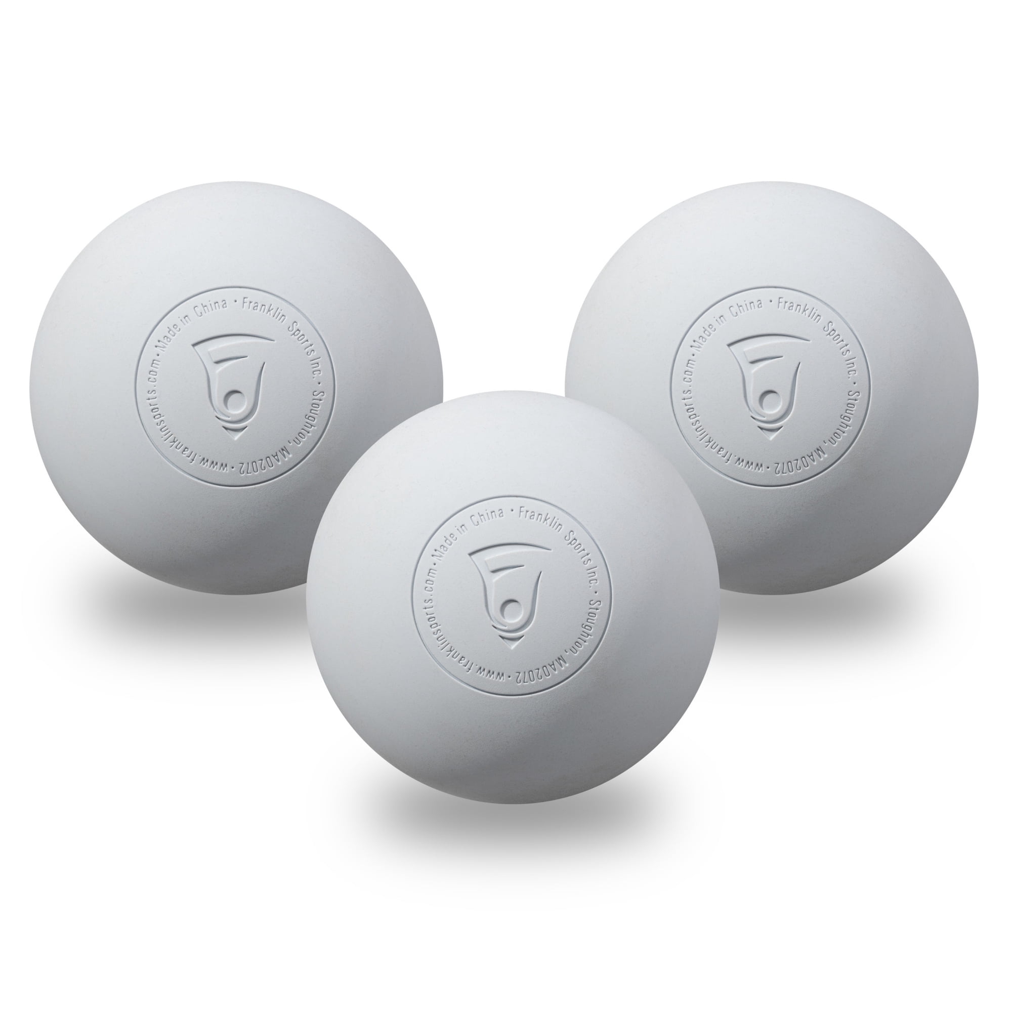 Franklin Sports Lacrosse Balls - Official Size Lax Balls for Practice - Rubber 63mm Outdoor Lacrosse Balls - Great for Muscle Massage Therapy + Yoga - White 3 Pack