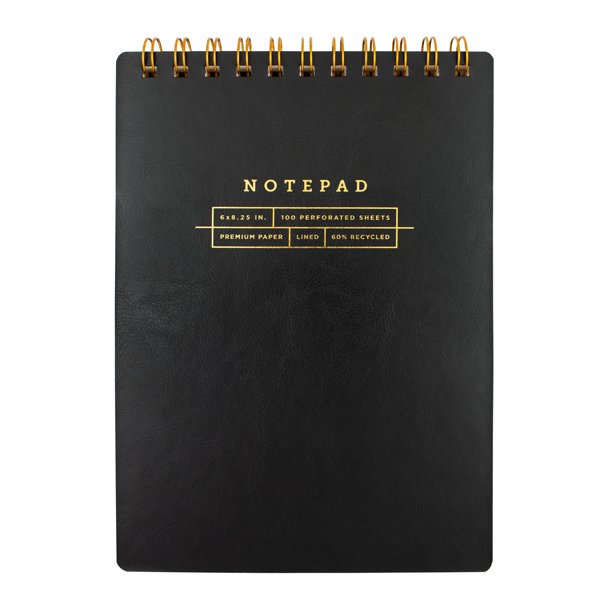 Mintgreen Spiral Top Bound Journal, 100 Lined Sheets, 6 x 8, Recycled