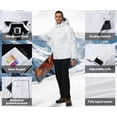 thumbnail image 6 of Tyhengta Men's Waterproof Ski Jackets Winter Coats Snow Jacket Adjustable Fleece Windbreaker Windproof Outdoor RainJackets White L, 6 of 8