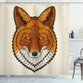 thumbnail image 1 of Ambesonne Fox Shower Curtain, Mascot Face Mosaic Style, 69"Wx70"L, Orange White Black, 1 of 3