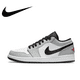 thumbnail image 2 of NIKE Air Jordan 1” Zapatillas de baloncesto retro de caña baja, antideslizantes, resistentes al desgaste, de cuero sintético, color gris humo claro, para hombre, 2 of 5