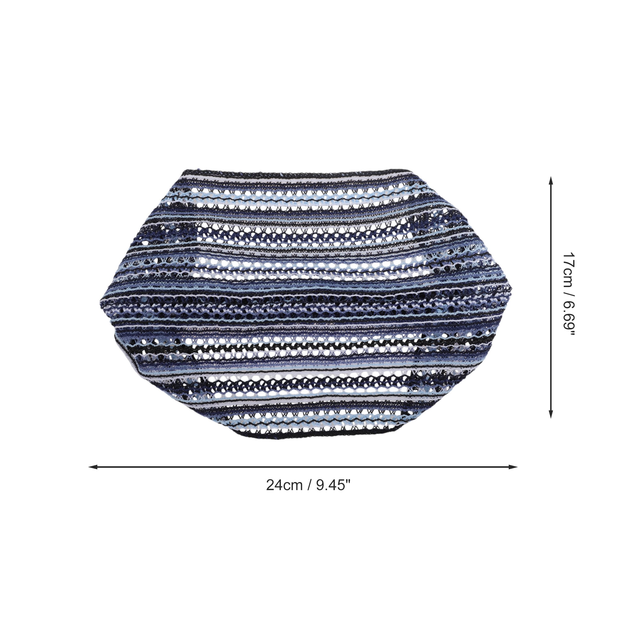 Unique Bargains 1pc Fashion Stripes Wide Headwrap 9.45"x6.69" Blue