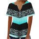 thumbnail image 2 of Fiudx Camisas de Mujer Top Corto con Botones y Cuello En V Estampado para Mujer, 2 of 3