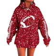 thumbnail image 2 of Glitter Sparkle Football Hoodies for Women Fall Winter Casual Sequins Hooded Sweatshirt with Pockets Y2K Pullover Tops, 2 of 5