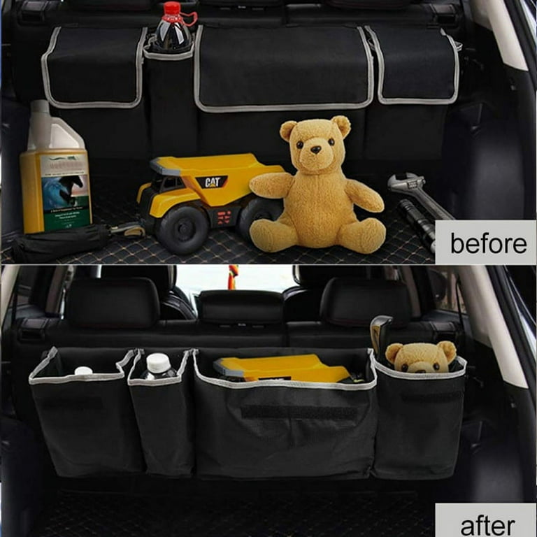 Large Car Organizer for Suv Trunk, Foldable Boot Organiser Car Back Seat  Hanging Pouch Storage Bags with Adjustable Straps 