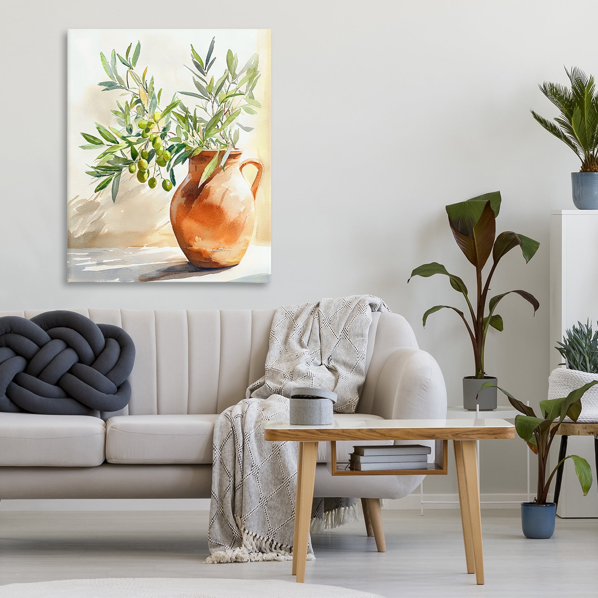 Stupell Industries Olive Branch in Terracotta Vase Canvas Wall Art, design by LSR Design Studio