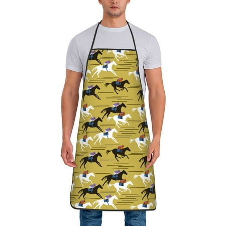 

Lukts Horsemen In Horseraces Print Unisex Tie-Up Aprons Bibs for Chef Kitchen Grill Beverage Shop