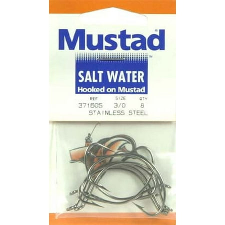 UPC: 0023534185623 | Mustad Wide Gap Croaker Hook – 3/0 (Stainless Steel)
