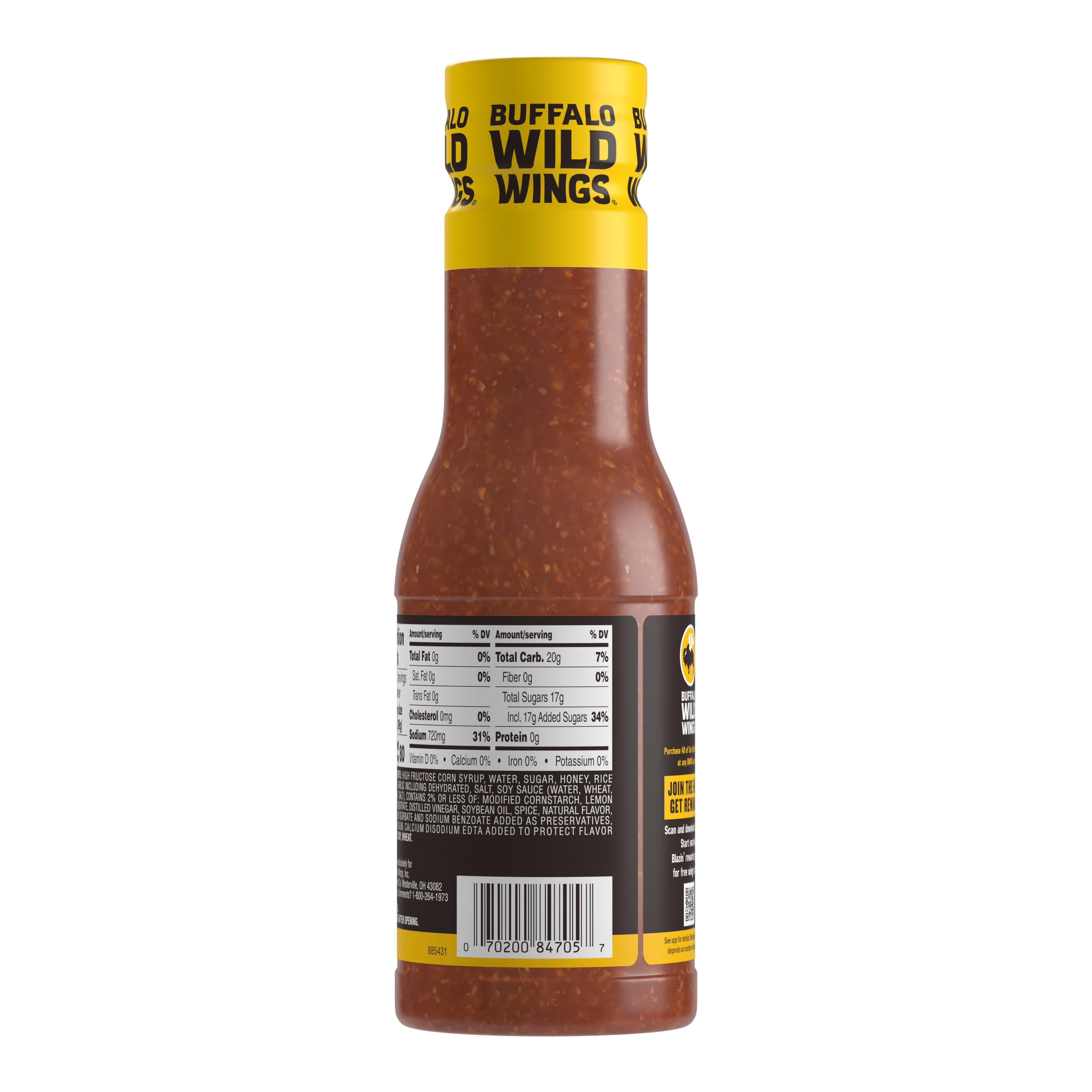 Buffalo Wild Wings Honey Garlic Sauce, 12 fl. oz., Sweet and Savory Dipping Sauce