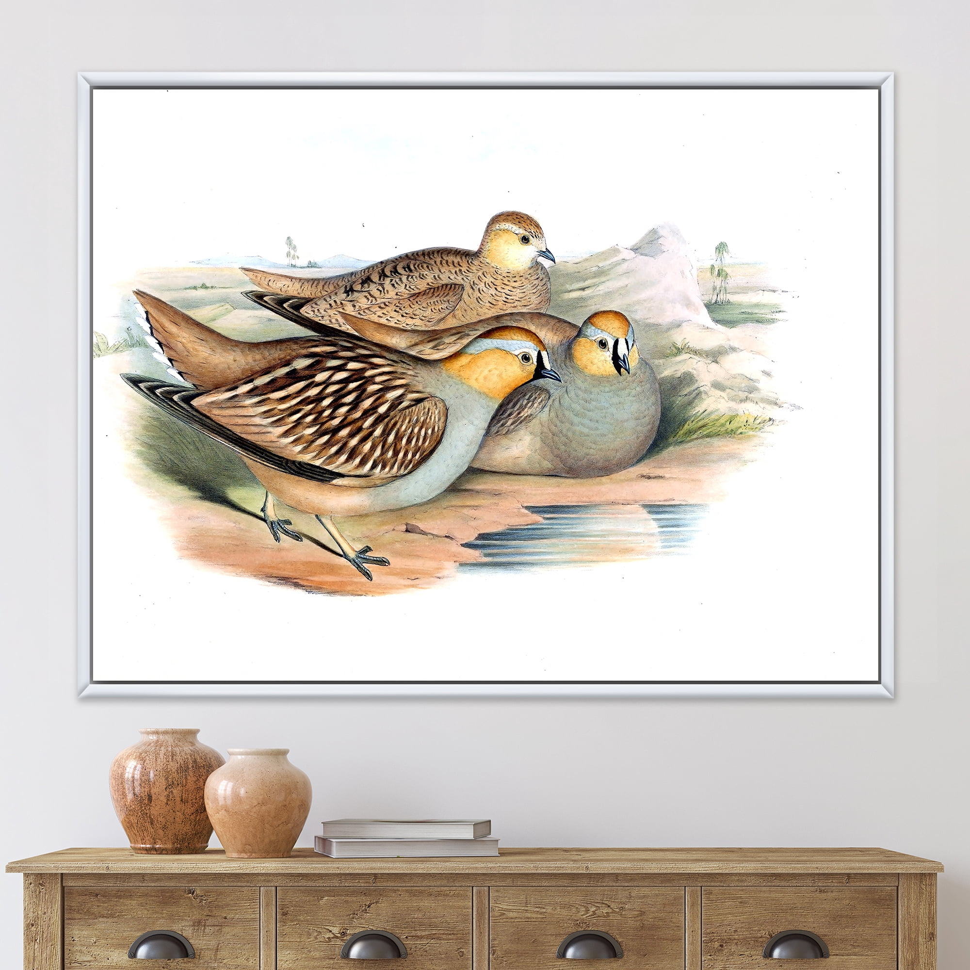 Designart 'Ancient Birds In The Wild III' Traditional Framed Canvas Wall Art Print