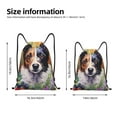 thumbnail image 2 of Kdxio Colorful Flower Dog Print Drawstring Backpack Bag,Waterproof Draw String Back Sack, Gym Drawstring Bags Swim Bag For Unisex, 2 of 5