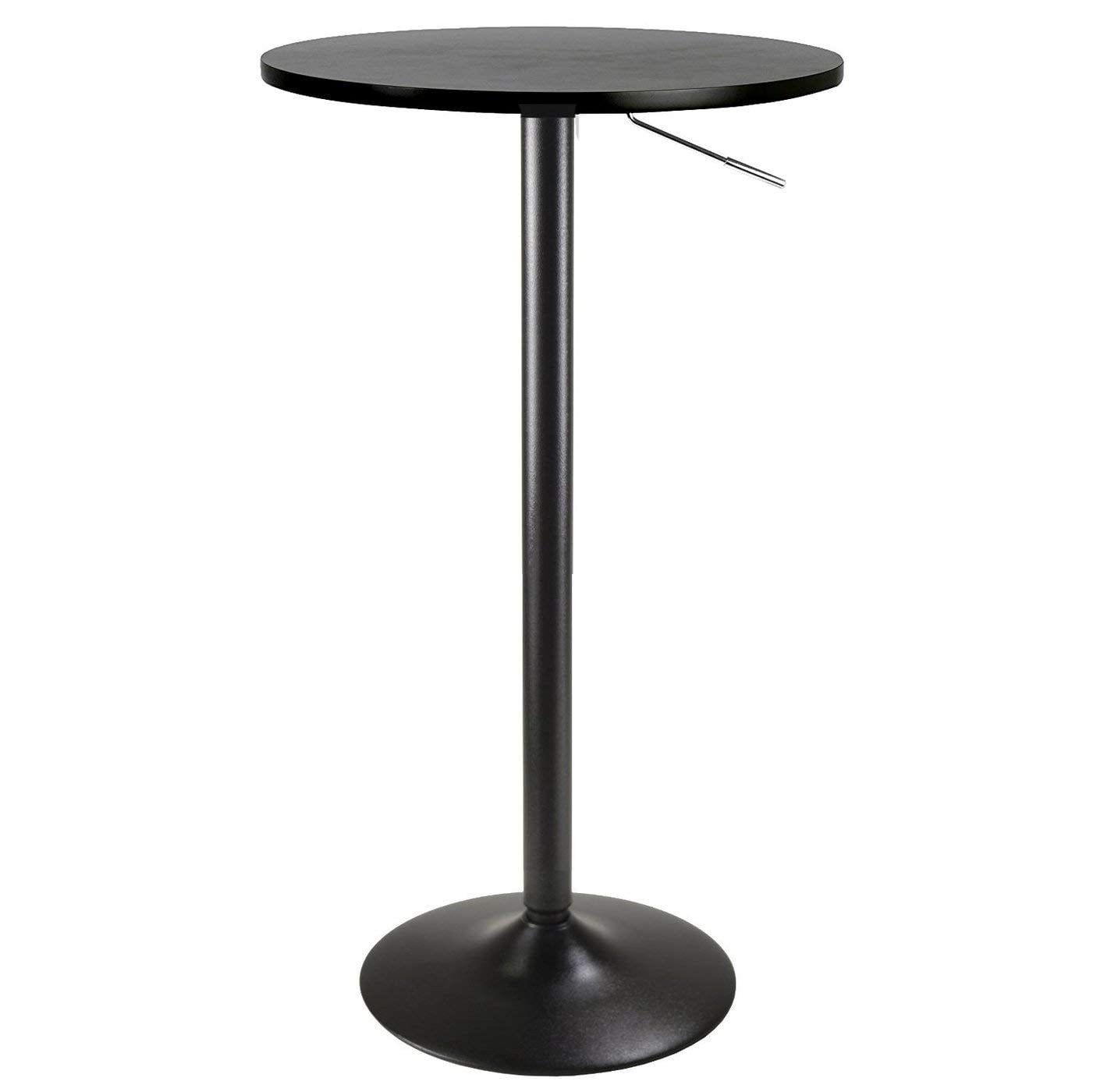 Adjustable height bar table with 24" MDF top Painted Black ...