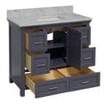 thumbnail image 5 of Paige 42" Bathroom Vanity with Marine Gray Cabinet and Carrara Marble Top, 5 of 6