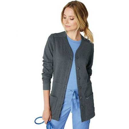 koi Lite Women's Claire Button Front Solid Cardigan Scrub Jacket