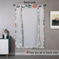thumbnail image 4 of DriftAway Ada Flower Leaf Lined Tie Up Curtain Thermal Insulated Privacy Blackout Window Rod Pocket, 25" x 47", Ivory Orange Teal, 4 of 6