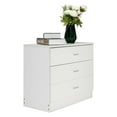 thumbnail image 3 of Wood Simple 3-Drawer/4-Drawer Dresser White/Black Storage for Bedroom Furniture Wooden Cabinet, 3 of 6