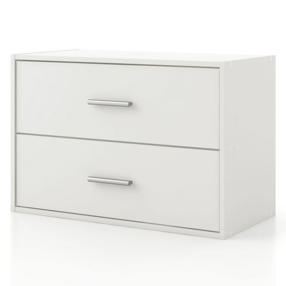 Furniture of America Brooks Stackable 2-Drawer Wood White Cabinet