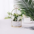 thumbnail image 2 of Artificial Flowers Hydrangea with Ceramic Vase Silk Chrysanthemum Mini Potted Fake Flowers Hanging Potted Plants for Wedding Home Office Decoration Pack of One (White), 2 of 5