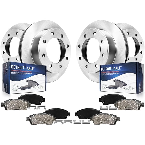 Detroit Axle - 8pc Brake Kit for Chevy GMC Suburban Yukon XL Silverado Sierra 2500 1500HD, Hummer H2, Front Rear Disc Brake Rotors Ceramic Brake Pads: 12.79" inch Front 12.99 inch Rear