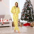 thumbnail image 2 of Adult Christmas Onesie Yellow Honeycomb Adult Zipper One-Piece Pajamas Unisex Pajamas with Pockets, 2 of 6
