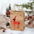thumbnail image 4 of Christmas Kraft Paper Bags, Holiday Gift Bags with Handles, Christmas Snack Treat Bags for Party Supplies, Reusable Thick Kraft Paper Christmas Decoration Bags 8.3x5.9x3.1 Inches Khaki, 4 of 6