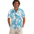 thumbnail image 3 of KUIFORTI Hawaii Matching Couple Outfits Blue Hibiscus Floral Women's Casual Dresses & Men's Hawaiian Shirt for Summer Vacation Trip Lightweight with Soft Fabric Quick-dry, 3 of 7