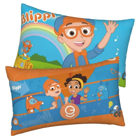1PCS For Blippi Cartoon Themed Character Pillowcases, 20x30 Inch Double-Sided Design Pillow Cases with Hidden Zipper, Soft Breathable Fabric for Lounge Decor and Comfort Pillowcases