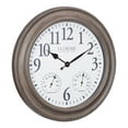 thumbnail image 2 of La Crosse 26.2" Outdoor Gray Oak Analog Quartz Wall Clock with Temp & Humidity, 433-3267TH, 2 of 7