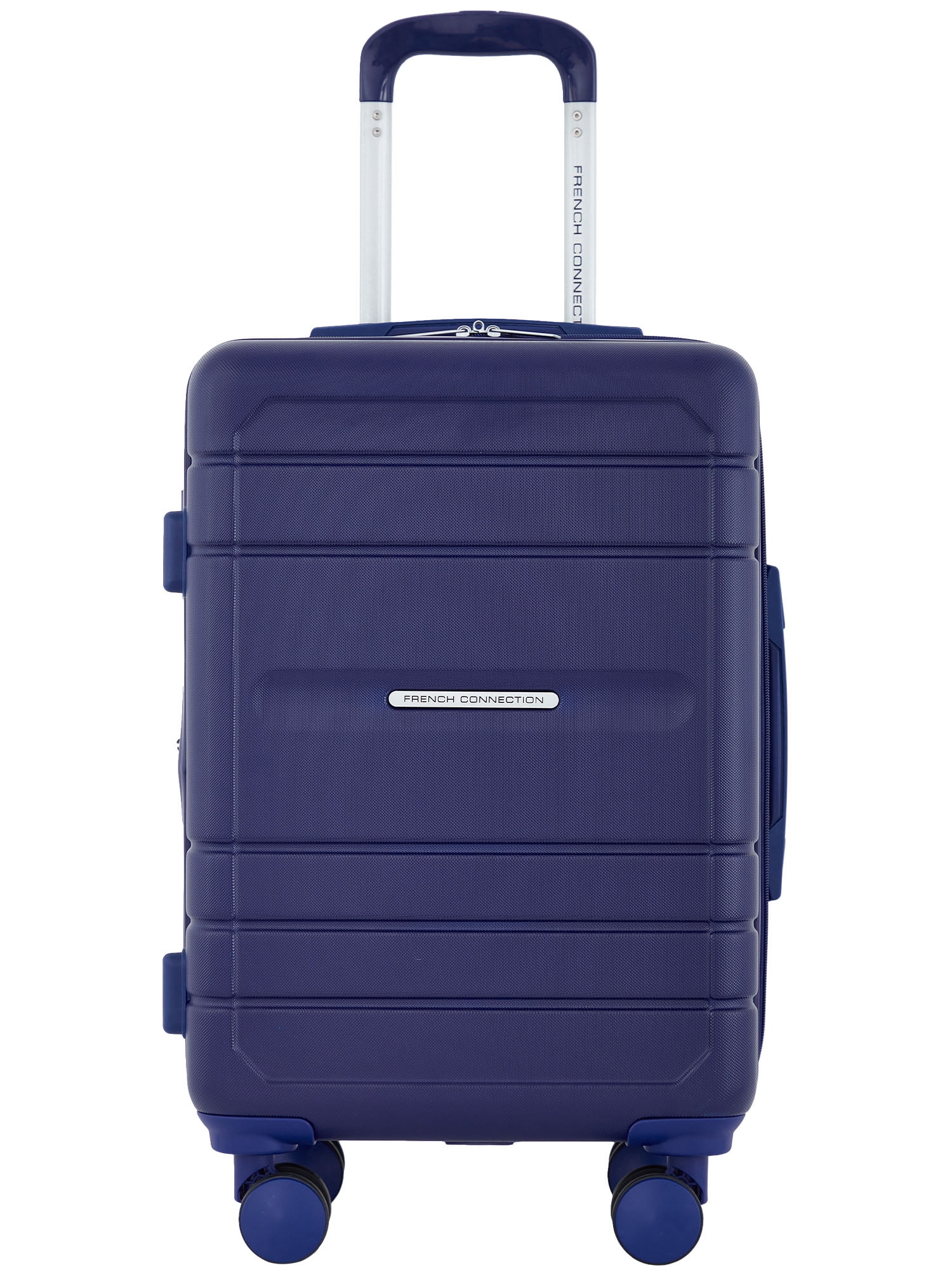 French Connection 22-inch Expandable Rolling Carry-on with Cup Holder, Blue Depths