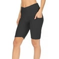 thumbnail image 4 of Women's High Waist Pockets Mesh Athletic Running Yoga Gym Biker Shorts, 4 of 6