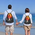thumbnail image 5 of Fuzoiu Retro Space Rocket Launch Print Drawstring Backpack for Gym, Travel, Yoga,Sports Sackpack String Bag for Women Men-Small, 5 of 6