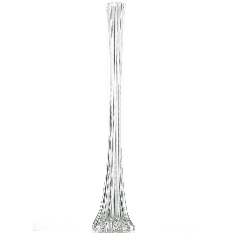 1 PC Bubble Bottom Eiffel Tower Glass Vase Clear for Wedding Centerpiece 24 inch - Clear
