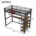thumbnail image 6 of Euroco Metal Twin Size Loft Bed with Desk and Shelves, Basketball Hoop, 6 of 12