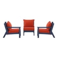 thumbnail image 2 of WestinTrends Avalon Outdoor Patio HDPE Sectional Sofa with Patio Cushions, Navy Blue/Orange, 2 of 5