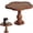C, variant on Xechzx Wood Cake Stand with Scalloped Edge Vintage High Footed Dessert Serving Tray for Fruits and Snacks Decorative Wooden Display Stand for Home Table Decor (1Pc 8"x5")
