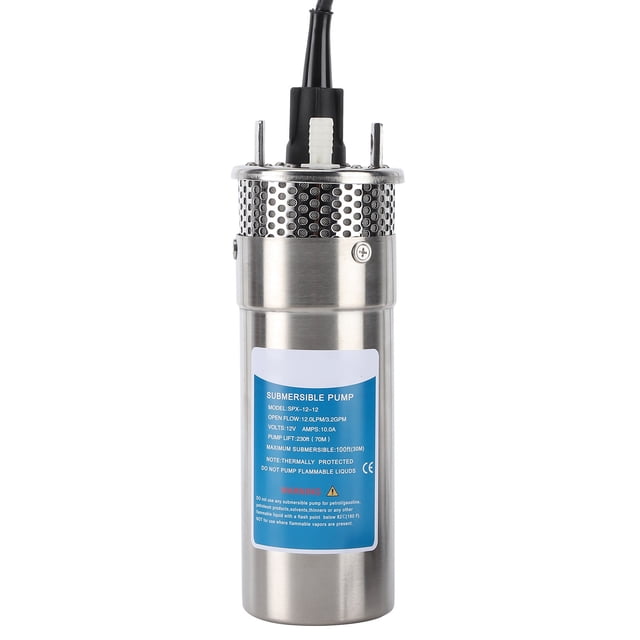 Bomba de agua sumergible Solar de 12V y 120W, flujo de 12. 0Lpm/3,2Gpm, elevación de 230 pies para riego de ganado agrícola