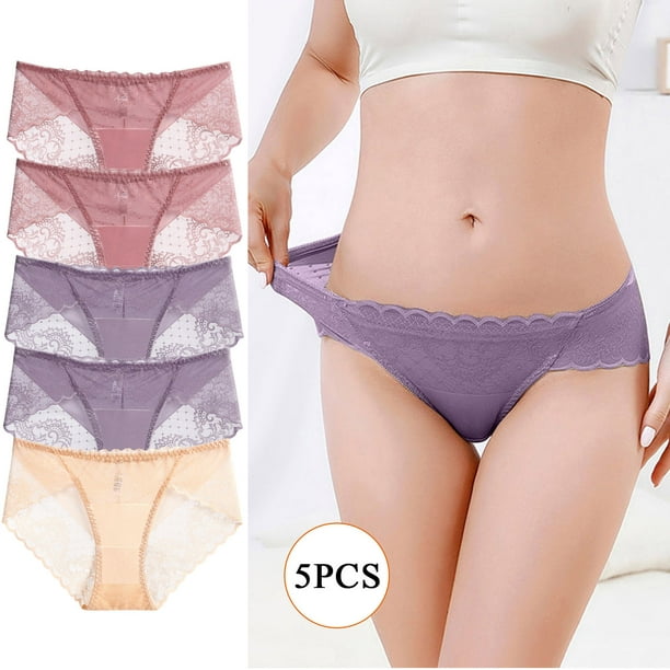Lingerie For Women 5PCS Ladies Low-Rise Transparent Lace Panties Breathable  Quality Underpants Underwear Women 