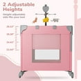 thumbnail image 6 of Baby Bassinet, Caveen 5 in 1 Baby Playard with Bassinet, Portable Bedside Sleeper Baby Crib, with Removable Changing Station & Storage Organizer, Pink, 6 of 7