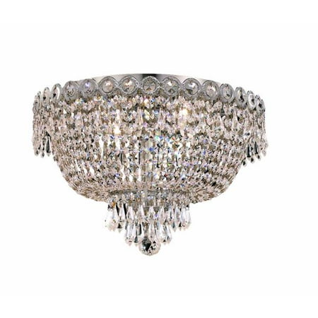 Elegant Lighting 1900F16c Century 4-Light, Single-Tier Flush Mount Crystal Chand