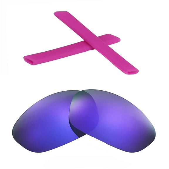 Walleva Purple Polarized Lenses And Purple Earsocks For Oakley Straight Jacket Sunglasses