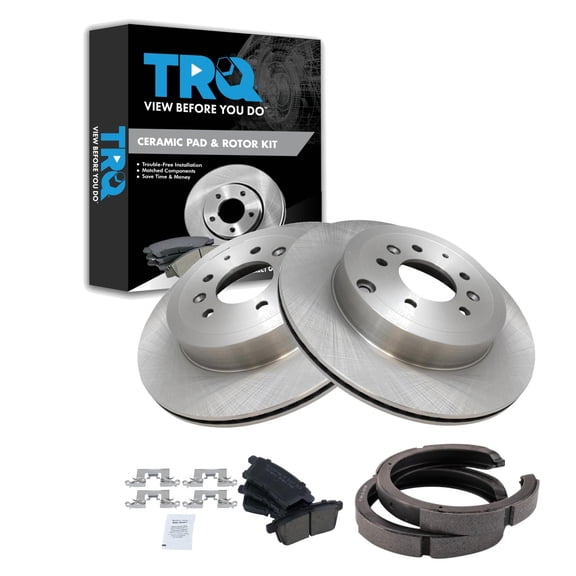 TRQ Rear Brake Pad and Rotor Set Ceramic Fits 2007-2012 Mazda CX-9